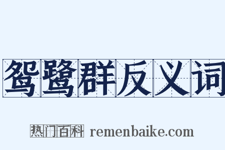 鸳鹭群反义词是什么意思的图片